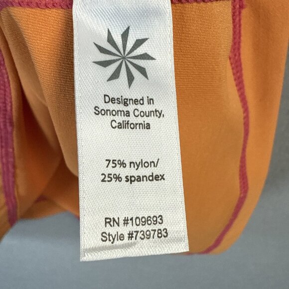 Athleta Top Women Size S Orange 1/4 Zip Long Sleeve Stretchy Casual Basic Tennis - Picture 7 of 11